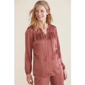 NWT Soft Surroundings Lumi Top in Marsala, Women’s Large